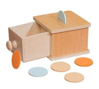 Giocattoli in legno montesori - Cassetta delle monete in legno con cassetti per bambini piccoli, oggetti per l'allenamento dello sviluppo del bambino, materiali didattici per la permanenza 'ogget