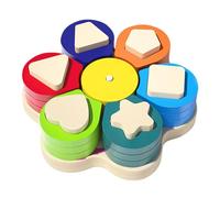 Giocattoli in Legno per classificare e impilare i Colori, mappatura e riconoscimento | Colori e Forme | di Passaggio Geometrici per Il riconoscimento della Forma, Giocattolo educativo precoce