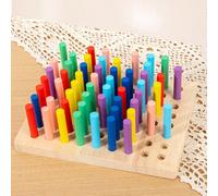 Giocattoli in legno per l'integrazione sensoriale, puzzle intelligenti per l'educazione precoce dei bambini, blocchi di costruzione sensoriali Montessori per la casa Classificazione HBE Rainbow StickB