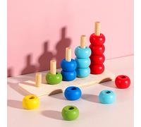 Giocattoli in legno per l'ordinamento e l'impilamento dei colori,