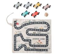 Giocattoli in legno - Set da gioco per macchinine in | Macchinine in con tappetino da gioco in tela per bambini e bambine di 1 2 3 anni, confezione da 6, abilità motorie, a