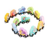 Giocattoli magnetici del del dinosauro Set di treni in legno per bambini piccoli | Set di auto con numeri magnetici per animali | Set di binari per treni di dinosauro in legno sensoriale