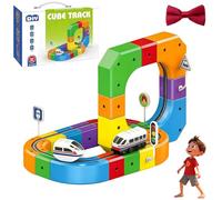 Giocattoli magnetici for auto, kit di costruzione flessibili fai da te for piste da corsa con trenino magnetico e segnali stradali - Regali educativi for feste di compleanno for ragazzi(51-pcs)