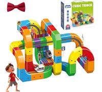 Giocattoli magnetici for auto, kit di costruzione flessibili fai da te for piste da corsa con trenino magnetico e segnali stradali - Regali educativi for feste di compleanno for ragazzi(123-pcs)