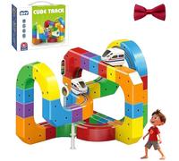 Giocattoli magnetici for auto, kit di costruzione flessibili fai da te for piste da corsa con trenino magnetico e segnali stradali - Regali educativi for feste di compleanno for ragazzi(81-pcs)