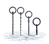 Giocattoli massaggiatori in silicone nero impermeabile, facile da pulire Set di 4 pezzi