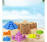 Giocattoli Modello di Castello di Sabbia, l'equalizzazione delle Superfici Migliora la Cognizione Pp -Round Bordi Colori Brillante Giocattoli di Sabbia per Giardino per Bambini (6PCS)