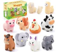 Giocattoli Montessori con 10 Animali Della Fattoria per Bambini 1 2 3 Anni | Giocattolo Sensoriale E di Apprendimento Motorio | Set Selezione Colori E Impilabile | Regalo per Natale E Compleanno
