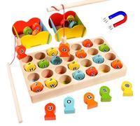 Giocattoli Montessori, Gioco di Pesca Magnetica in Legno, Sottile Giocattolo per Motori ABC ABC Alfabet Ordinamento dei Giocattoli sensoriali 28 Alfabeto Pesce Che Cattura Il Kit Giocattolo educativo