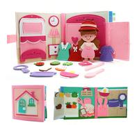 Giocattoli Montessori per bambini piccoli, libro attività in feltro, libro di apprendimento per la prima infanzia, attività per lo sviluppo di abilità di vita di base, libro di attività educative sens