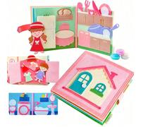 Giocattoli Montessori per bambini piccoli, libro attività in feltro, libro di apprendimento prescolare per sviluppare abilità di vita di base, libro di attività educative sensoriali, regali di complea