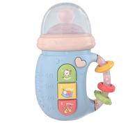 Giocattoli musicali per neonati, sonaglio e biberon illuminati con suoni bilingue, giocattolo educativo multimodale per neonati da 0 a 12 mesi, blu.