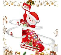 Giocattoli Natalizi Per Bambini Piccoli Con Montagne Russe Di Babbo Natale, Giocattolo Elettrico Con Binari, L-uci E Suoni, Pupazzo Di Neve Che Sale Le Scale, Giocattolo Con Montagne Russe Per Bambini