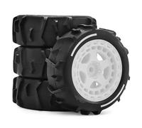 Giocattoli Parti Per Arrma Per Typhon Per Grom 1/14 4 Pezzi 72mm Pneumatico Da Sabbia RC Auto Short Course Truck Parti Aggiornamento Accessori(White3)