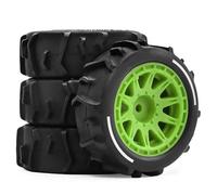 Giocattoli Parti Per Arrma Per Typhon Per Grom 1/14 4 Pezzi 72mm Pneumatico Da Sabbia RC Auto Short Course Truck Parti Aggiornamento Accessori(Green1)