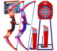 Giocattoli per 3-12 Anni Bambino 2 Arco e Freccia Ragno con Luci LED Rosse e Blu