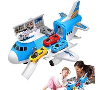 Giocattoli per aerei per bambini, aerei da trasporto, aerei giocattolo grandi per materiali scelti per bambini con 2 carrelli e 1 decalcomanie, accessori di compleanno per ragazzi e ragazze