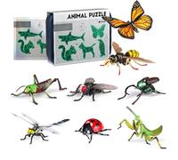 Giocattoli per assemblaggio di slot per insetti e animali, puzzle di insetti 3D fai da te, set di figure di insetti finti in plastica realistica, giocattoli di esplorazione della natura (Advanced)