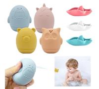 Giocattoli per Bagnetto, 7 pezzi Giocattoli da Bagnetto per Bambini, Giocattoli da Bagno Morbido, Per il Bagnetto, Senza Bisfenolo A, Giochi Vasca da Bagno Bambini per Bagno, Piscina, Spiaggia