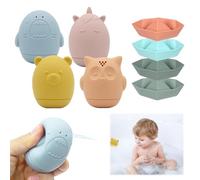 Giocattoli per Bagnetto, 8pezzi Giocattoli da Bagnetto per Bambini Morbido, Senza Bisfenolo A, Giochi Vasca da Bagno Bambini per Bagno, Piscina, Spiaggia