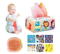 Giocattoli per bambini 0-6 mesi Scatola di fazzoletti per bambini Giocattolo Cartoon Animali Giocattoli sensoriali per disegno di stoffa Scatola di fazzoletti Apprendimento cognitivo ...