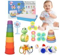 Giocattoli per bambini da 6 a 12 mesi, giocattoli di risveglio Montessori per 9 a 18 mesi, uova sensoriali 7 in 1 da abbinare, ventose rotanti, regali di compleanno per bambini adatti a 6 9 12 mesi