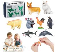 Giocattoli per bambini da assemblare con slot per insetti e animali, set di modelli di puzzle 3D per insetti fai da te, con modelli realistici da 8 pezzi, blocchi educativi per animali (Elementary)