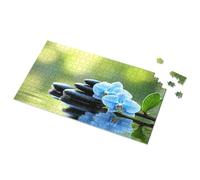 Giocattoli per bambini dai 2 ai 4 anni, orchidea blu e pietre nere in natura, puzzle con immagine di puzzle regalo di Pasqua per adolescenti e ragazzi (500 pezzi)