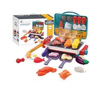 Giocattoli Per Barbecue Per Bambini - Cibo Da Gioco Che Cambia Colore, Effetti Di Luce Sonora Sfrigolante, Set Da Gioco Con Fumo E Suoni Reali, Set Da Cucina Per Interni Ed Esterni Con Utensili,