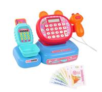Giocattoli per cassiere, per bambini,Registro dei supermercati con Scanner e Cash, Calcolatore per Toddler Play - Gioca a soldi, luci ed effetti sonori giocattoli di apprendimento per il