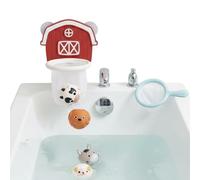 Giocattoli per doccia e bagno per bambini | Gioco d'acqua interattivo con 6 palline animali | Canestro da basket doccia con ventose, per bambini e per piscina
