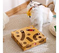 Giocattoli per Gatti Scatola da Gioco Giradischi Giocattoli Multifunzionali per Gatti Bacchetta Interattiva per Gatti con Carta Sonora Bacchetta Interattiva per Gatti con Nappa