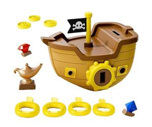 Giocattoli per immersioni in piscina per bambini - Set di navi pirata per la caccia al tesoro | Navi stampate in 3D Chiavi Monete Gemme | Gioco di immersioni e nuoto per bambini - Regalo per feste est