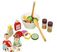Giocattoli Per La Cucina 'insalata - Set Da Gioco Per Frutta E Verdura Set Da Gioco Educativo Per Alimenti In Legno | GiocosDi Ruolo Educativo Per Bambini, Promuove Abitudini Alimentari Come
