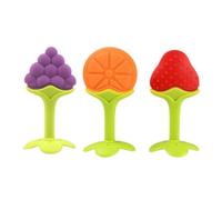 Giocattoli per la dentizione per bambini a forma di frutta silicone morbida arancione fragole arancione teatro di dolori di sollievo da proietti da giocattoli mastica