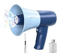 Giocattoli per la macchina a bolle, giocattolo microfono a bolle per bambini, pistola portatile a bolles con luce e musica a LED Per regali per matrimoni esterni interni (blue)