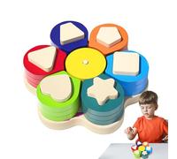 Giocattoli per la selezione di forme in legno - Gioco di mappatura, colori e forme - Selettore geometrico con di passaporto per il riconoscimento del colore e la scatola di smistamento come