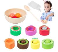 Giocattoli per l'apprendimento dell'ordinamento della frutta, giocattoli per la selezione dei colori in legno | Set di perline per skateboard in legno - Gioco educativo di abbinamento del colore, set