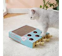 Giocattoli per L'arricchimento del Gatto per Gatti da Interni, Whack a Mole Game Cat Puzzle Toy, Safe Fun Box Paws Scratcher, Interactive Box Catch Mouse Game Cat Puzzle Toy per Tutte le Età(Blu)