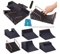 Giocattoli Per Le Dita Skatepark Multifunzione 6 In 1 Con Accessori Per Fingerboard, Rampe A Discesa, Scale E Tracce Con Pantaloni E Pattini A Rotelle Per Le Dita (fingerboard Inviati A Caso) Digitare