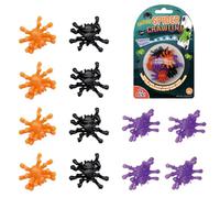Giocattoli per lo scherzo spavente - figure di scherzo in gomma morbida, set di ragno falso inquietante | 12 pezzi i giocattoli da arrampicata su muro appiccicoso con scherzi di consistenza squishy, f