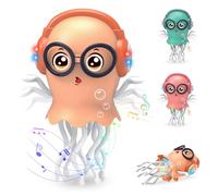 Giocattoli per meduse danza, giocattolo elettrico per meduse striscianti, luci e Musica, Stimola Sviluppo Cognitivo e Motorio,giocattolo interattivo Tummy Time Toys per ragazzi e ragazze (Arancione)
