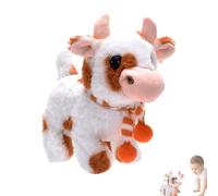 Giocattoli per mucche - Sequenza animata che scodinzola automaticamente, bestiame alimentato a batteria da 300 g, giocattolo con vocalizzazione audio muggito, figura di animale da fattoria in cotone t