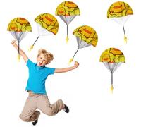 Giocattoli per Paracadute, FainFun 6 Paracadute Giocattolo, Paracadute Gioco per Bambini, Mini Paracadute Giocattolo, Giocattolo Paracadutista, Giochi all'aperto per Avventurieri (Giallo)