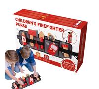 Giocattoli per pompieri per bambini 3-5, giocattolo estintore - Strumenti per i pompieri fingono di gioco | Set di giochi di ruolo di carriera educativa in legno con borsa per il bambino per bambini,