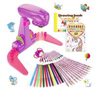 Giocattoli per Ragazze Proiettore per Disegni Infantili con Pennarelli ad Acquerello, Libro da Colorare Unicorno e Righello Regalo per Bambine con 72 Motivi, Perfetto per Bambini di 3 4 5 6 Anni