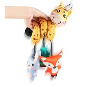 Giocattoli per seggiolino auto, peluche sensoriale ad alto contrasto con campana per | leggero strumento educativo interattivo per bambini e ragazze