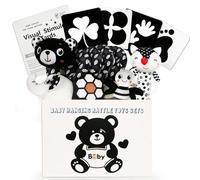 Giocattoli per seggiolino auto per bambini 0-6 mesi, giocattoli a sonaglio da appendere per culla mobile, passeggino appeso a spirale per bambini bianco e nero giocattoli ad alto contrasto per neonati