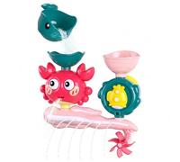 Giocattoli per vasca da bagno, giocattoli da bagno per bambini - vasca da divertente con ruota idraulica a granchio con occhi rotanti interattivi e spruzzi d'acqua per bambini piccoli e neonati