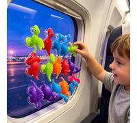 Giocattoli puzzle a ventosa in gomma morbida a forma di dinosauro per bambini, giochi da bagno, giocattoli da frigorifero, giocattoli da finestra, regalo perfetto per bambini e bambine. Set di giocatt